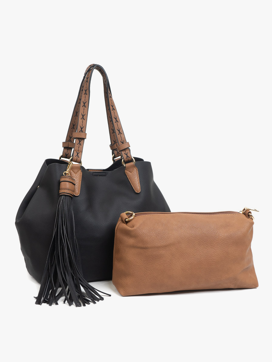 Jen Co. Aliza Large Tassel Satchel