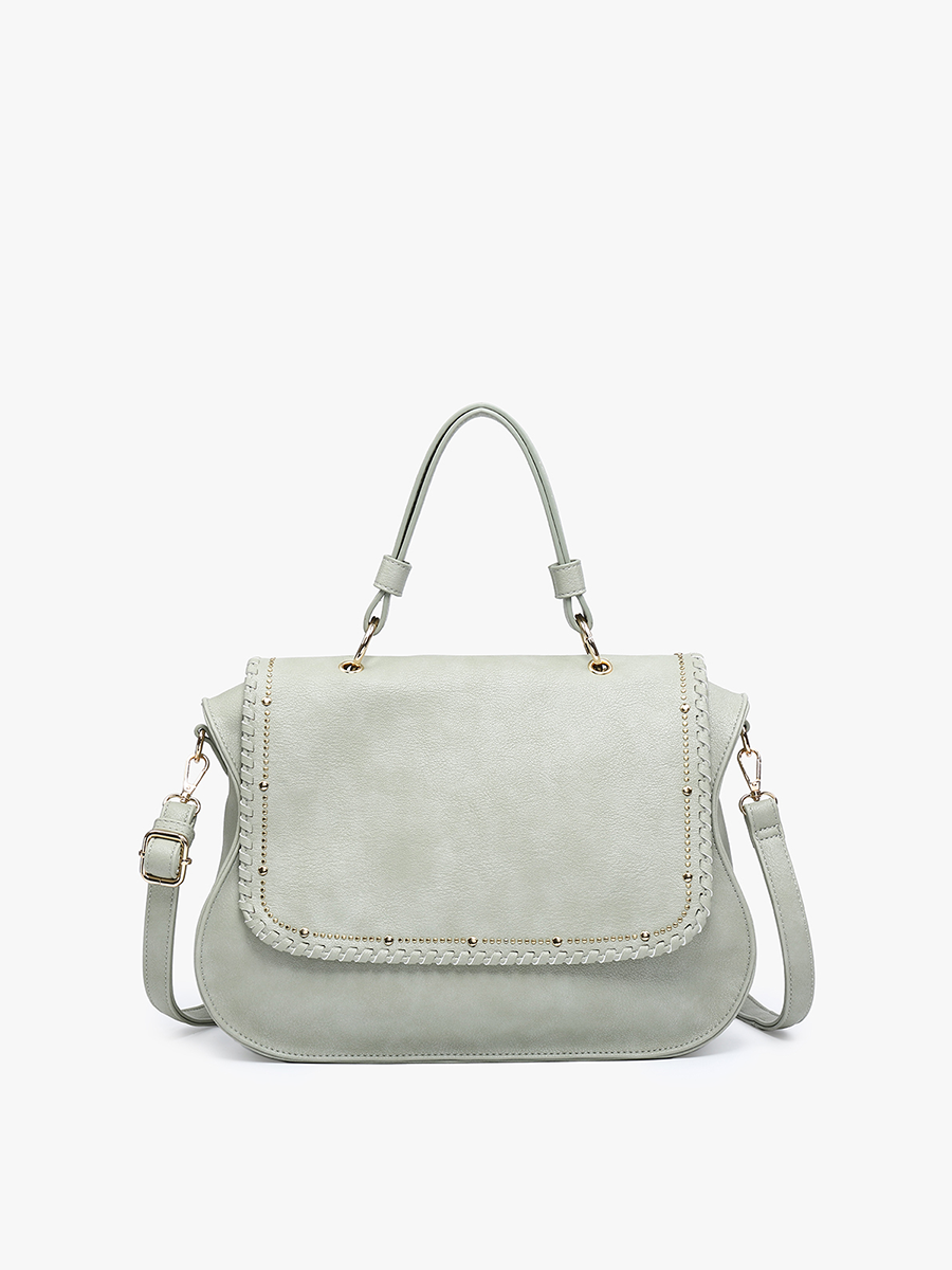 Cricket Vegan Studded Hobo/Tote Sage - Jen & Co. vegan handbag