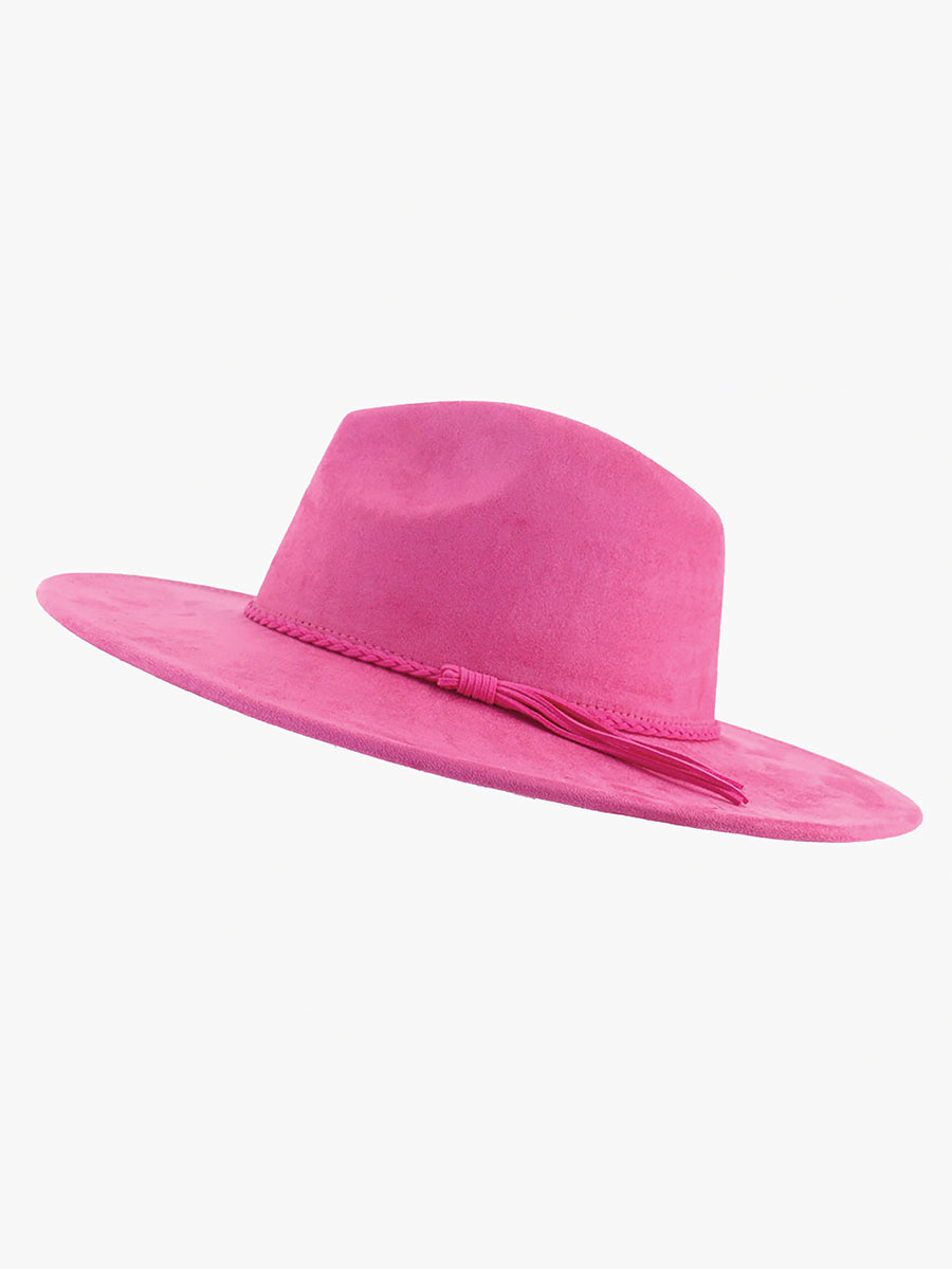 Atlas Braided Fedora in Hot Pink - Jen & Co. vegan handbag
