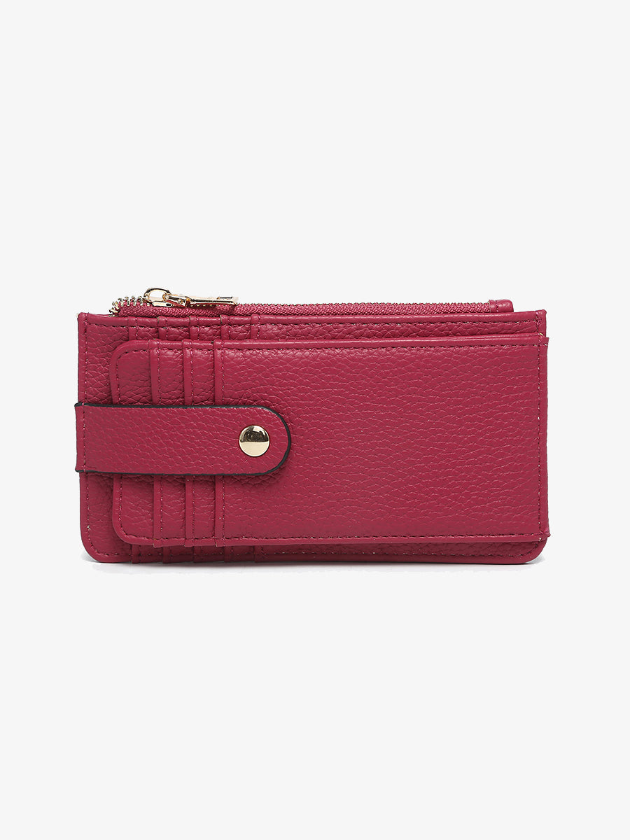Mae Vegan RFID Wallet Dark Ruby - Jen & Co. vegan handbag
