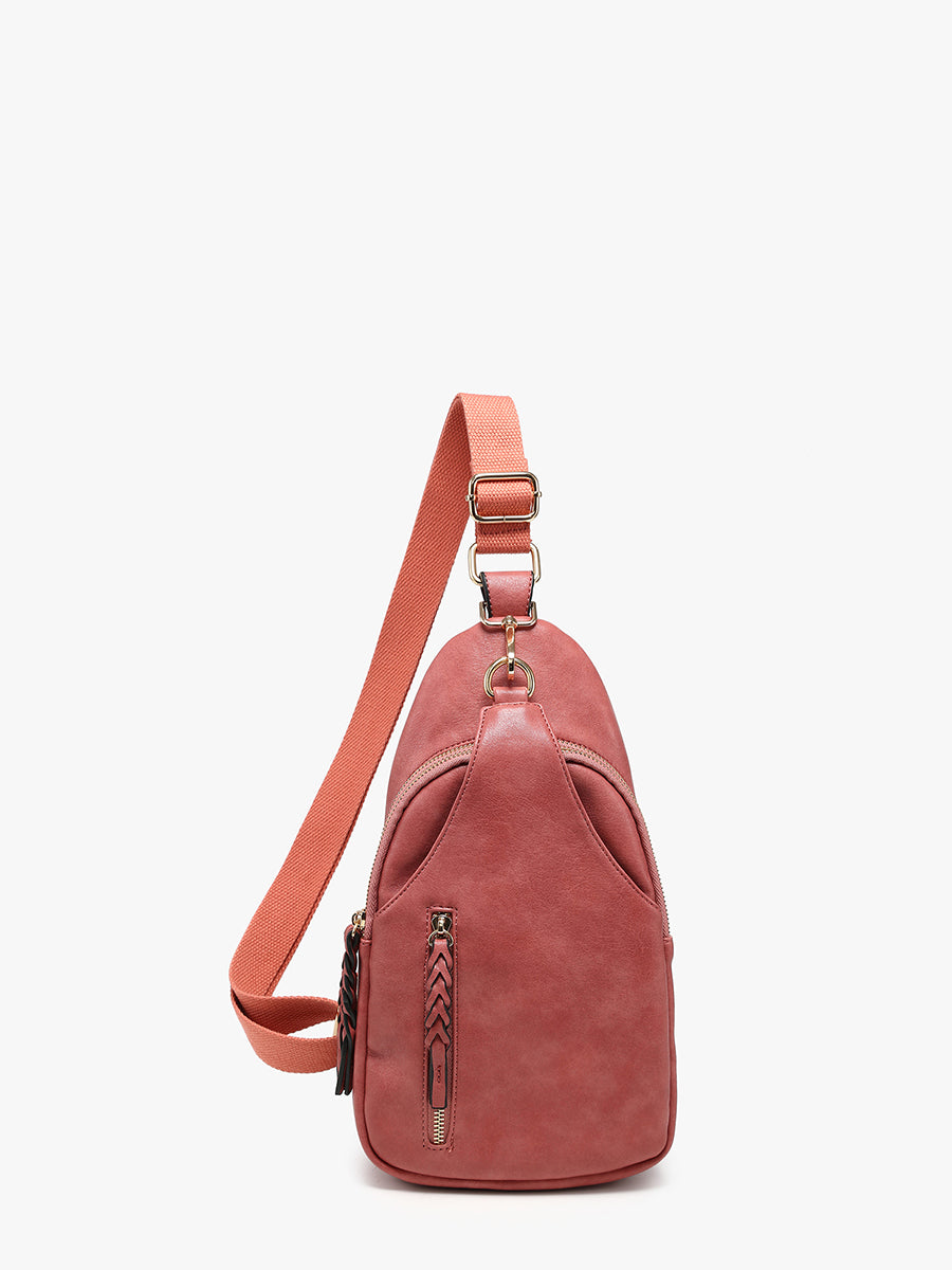 Nikki Vegan Sling Pack Bag Terracotta - Jen & Co. vegan handbag