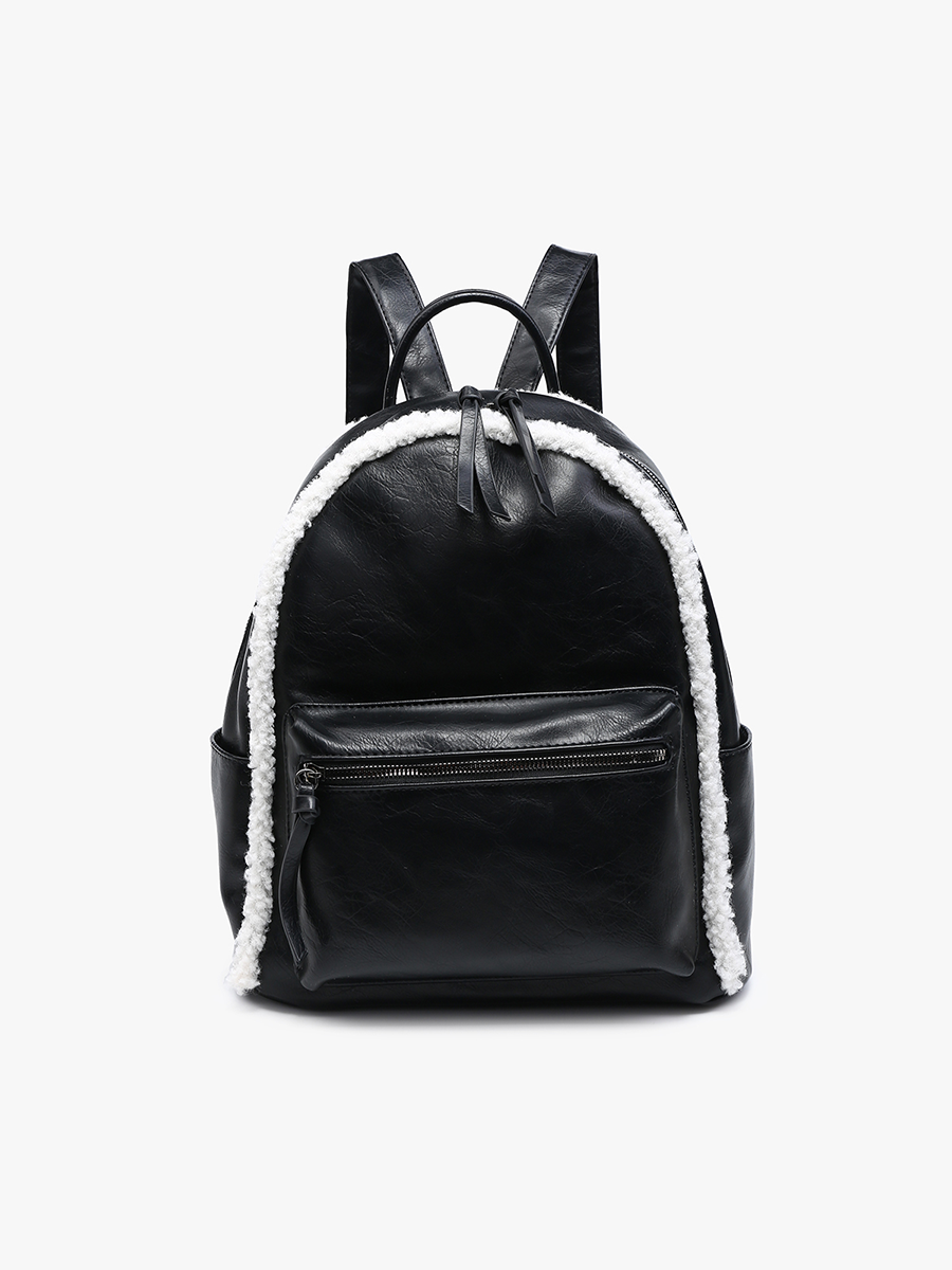 Bria Sherpa Trim Backpack: Cozy & Chic Carryall – Jen & Co.