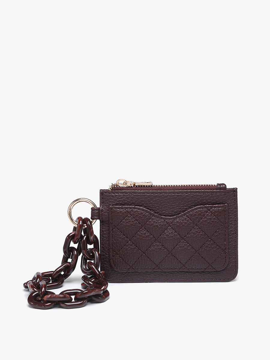 Rhodes Vegan Quilted Bangle in Sangria - Jen & Co. vegan handbag
