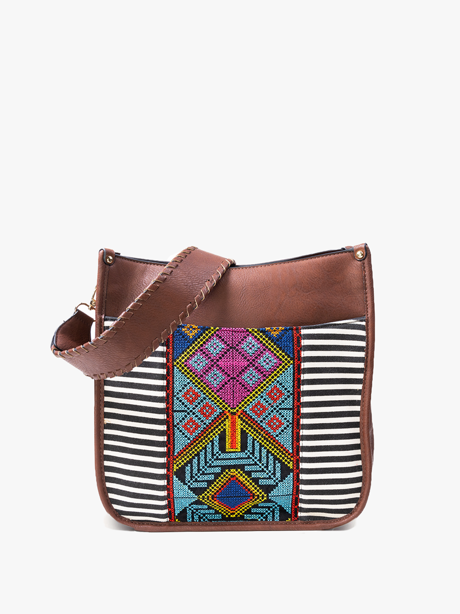 Chloe Tribal Crossbody in Black - Jen & Co. vegan handbag