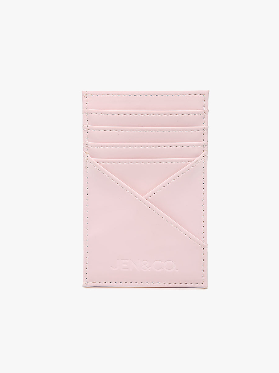 Gail Vegan RFID Minimalist Wallet Baby Pink - Jen & Co. vegan handbag