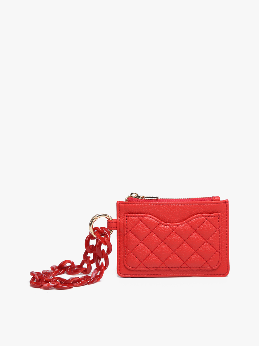 Rhodes Vegan Quilted Bangle in Red - Jen & Co. vegan handbag