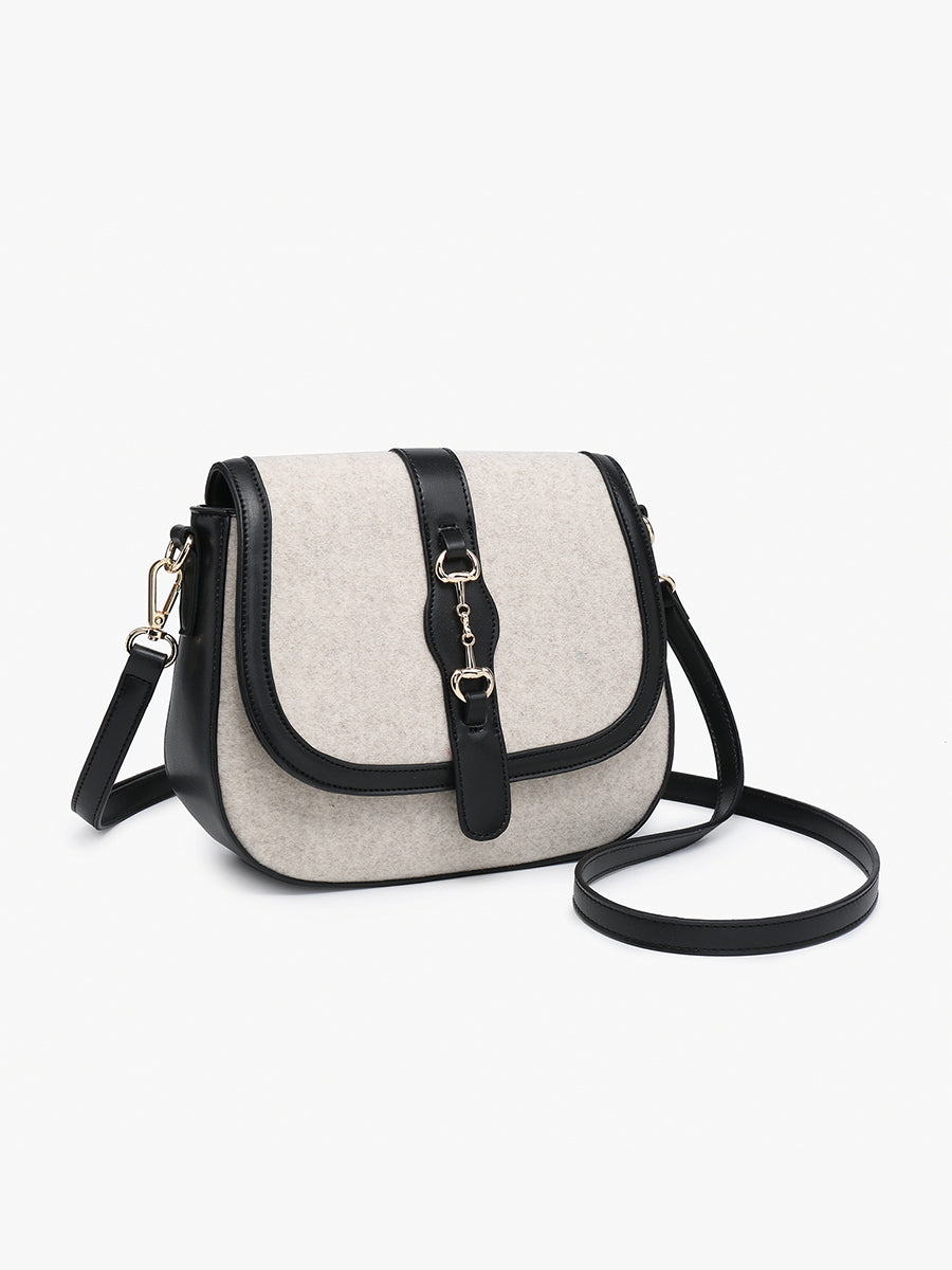 Vanna Vegan Contrast Saddle Bag - Jen & Co. vegan handbag