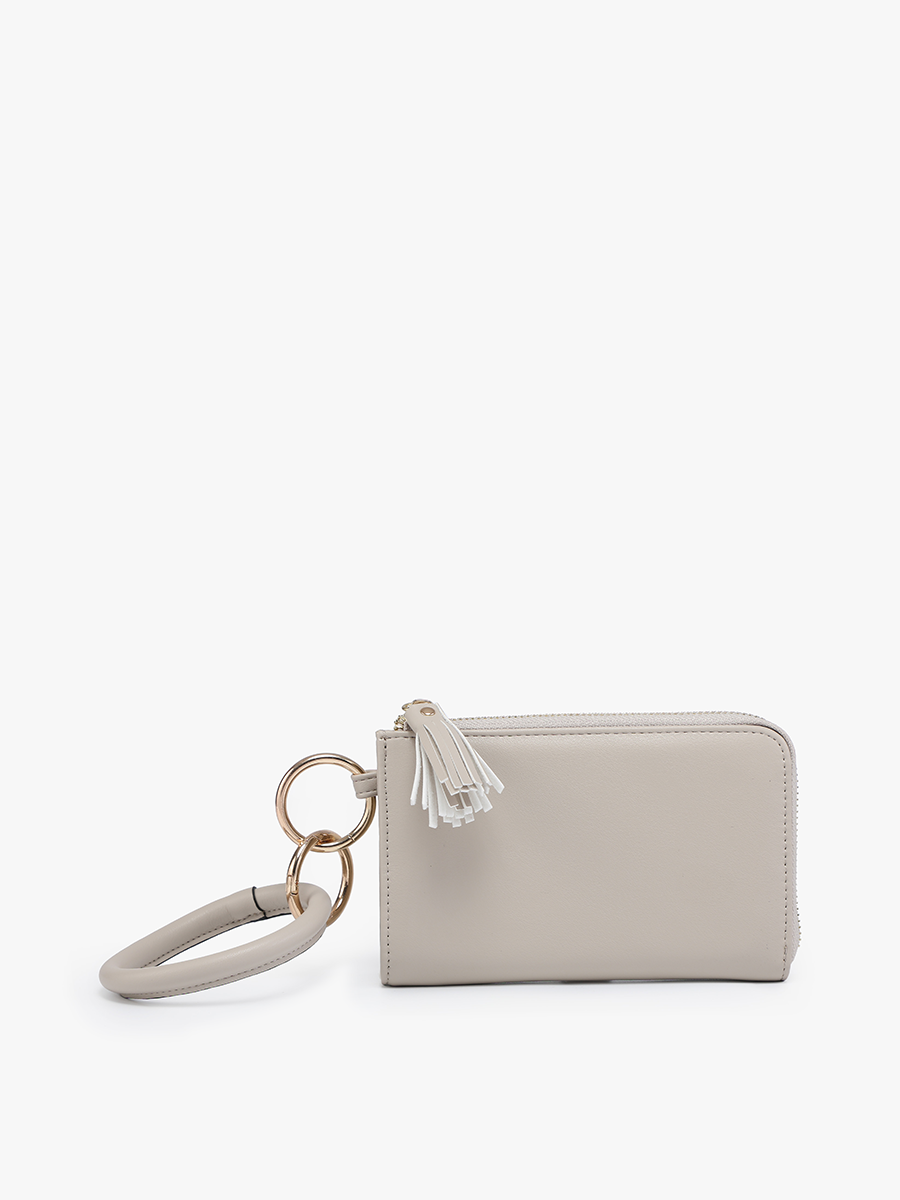 Liv Vegan Bangle Wristlet Greige - Jen & Co. vegan handbag