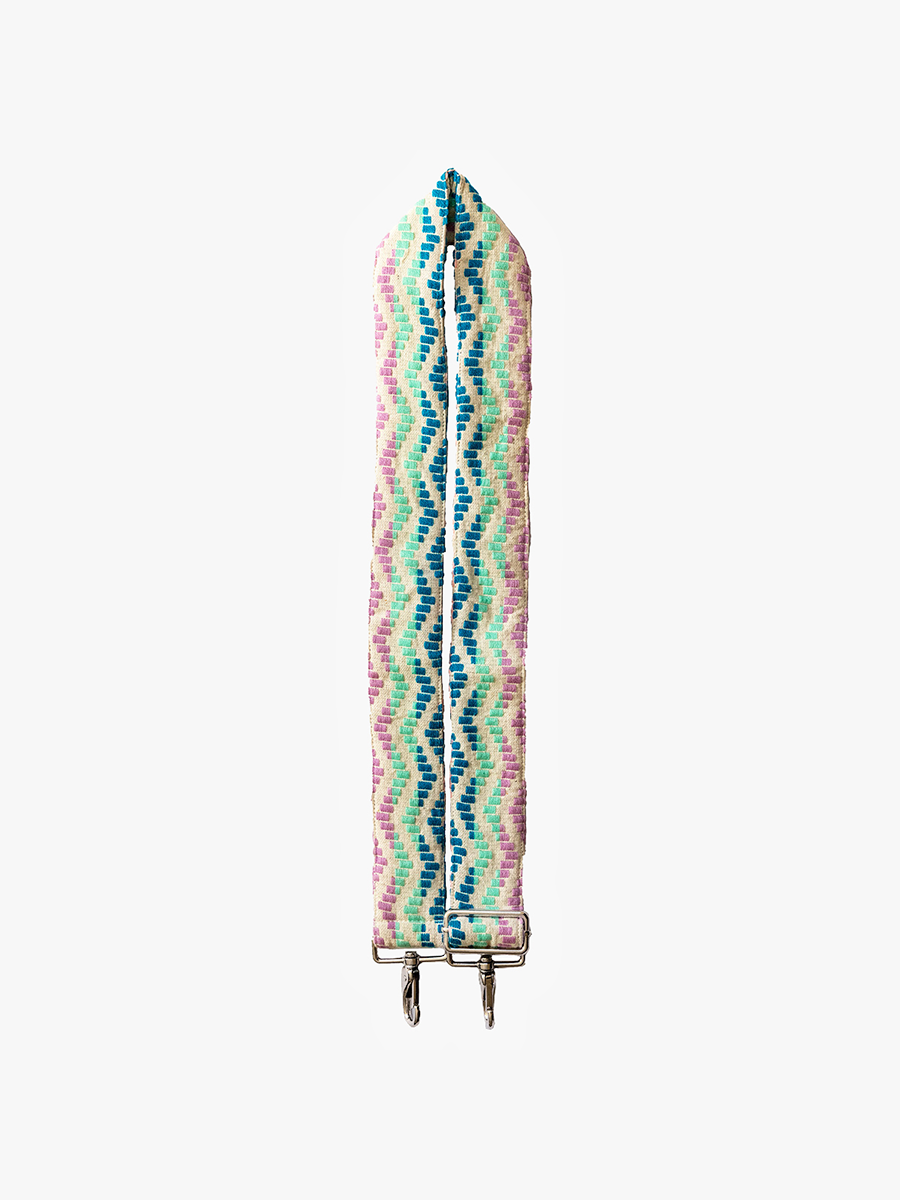 Cotton Guitar Strap Blue Purple - Jen & Co. vegan handbag