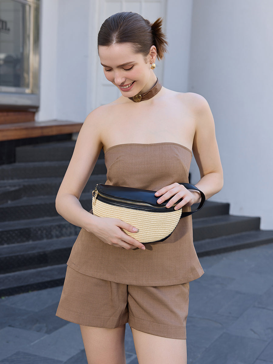 Nevaeh Vegan Straw Sling/Crossbody