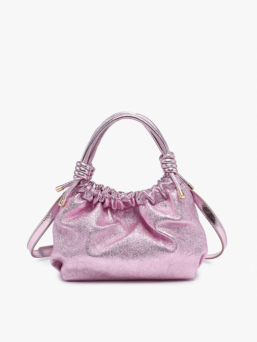Lennox Vegan Glitter Clutch Pink - Jen & Co. vegan handbag
