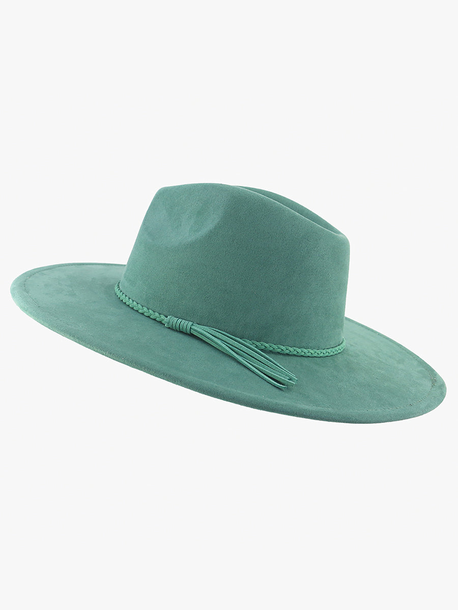 Atlas Braided Fedora in Green - Jen & Co. vegan handbag