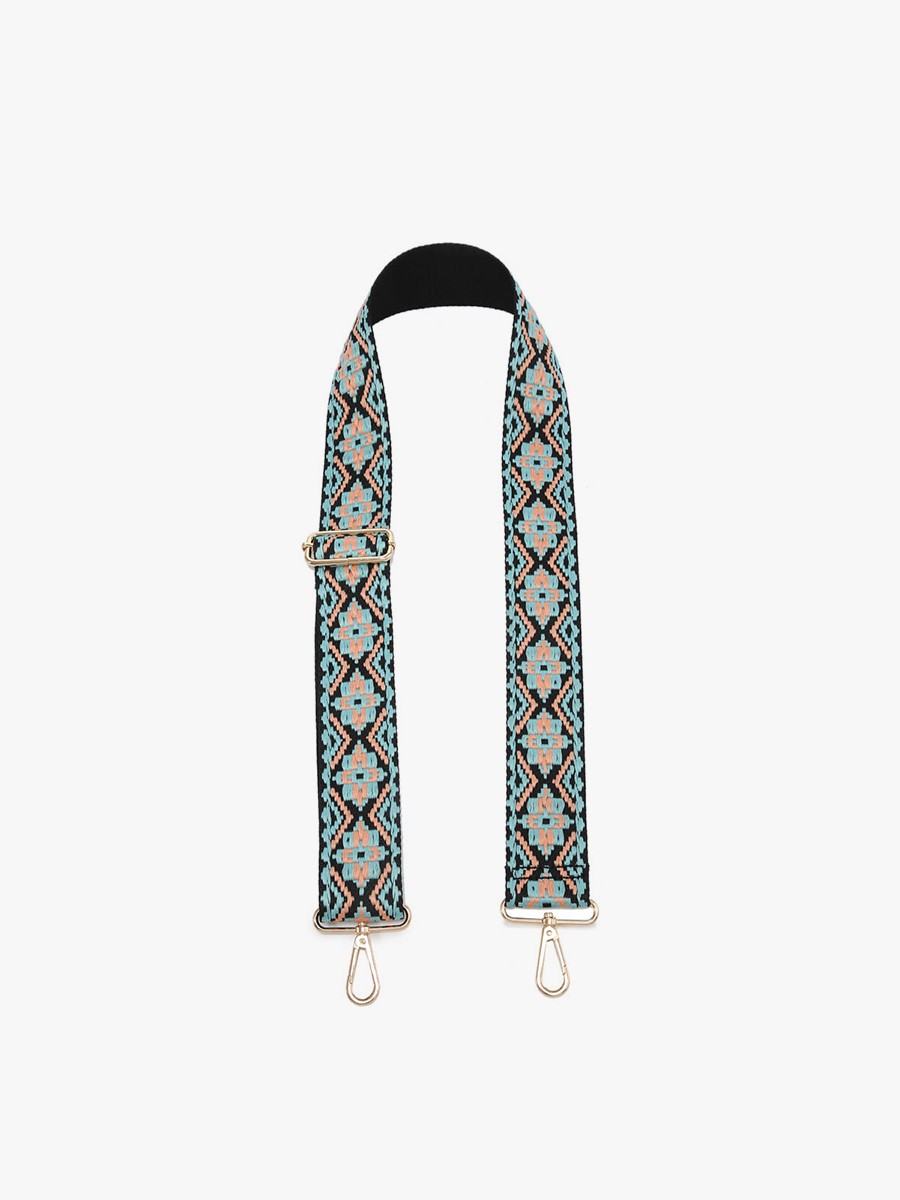 Tribal Guitar Strap in Turquoise - Jen & Co. vegan handbag