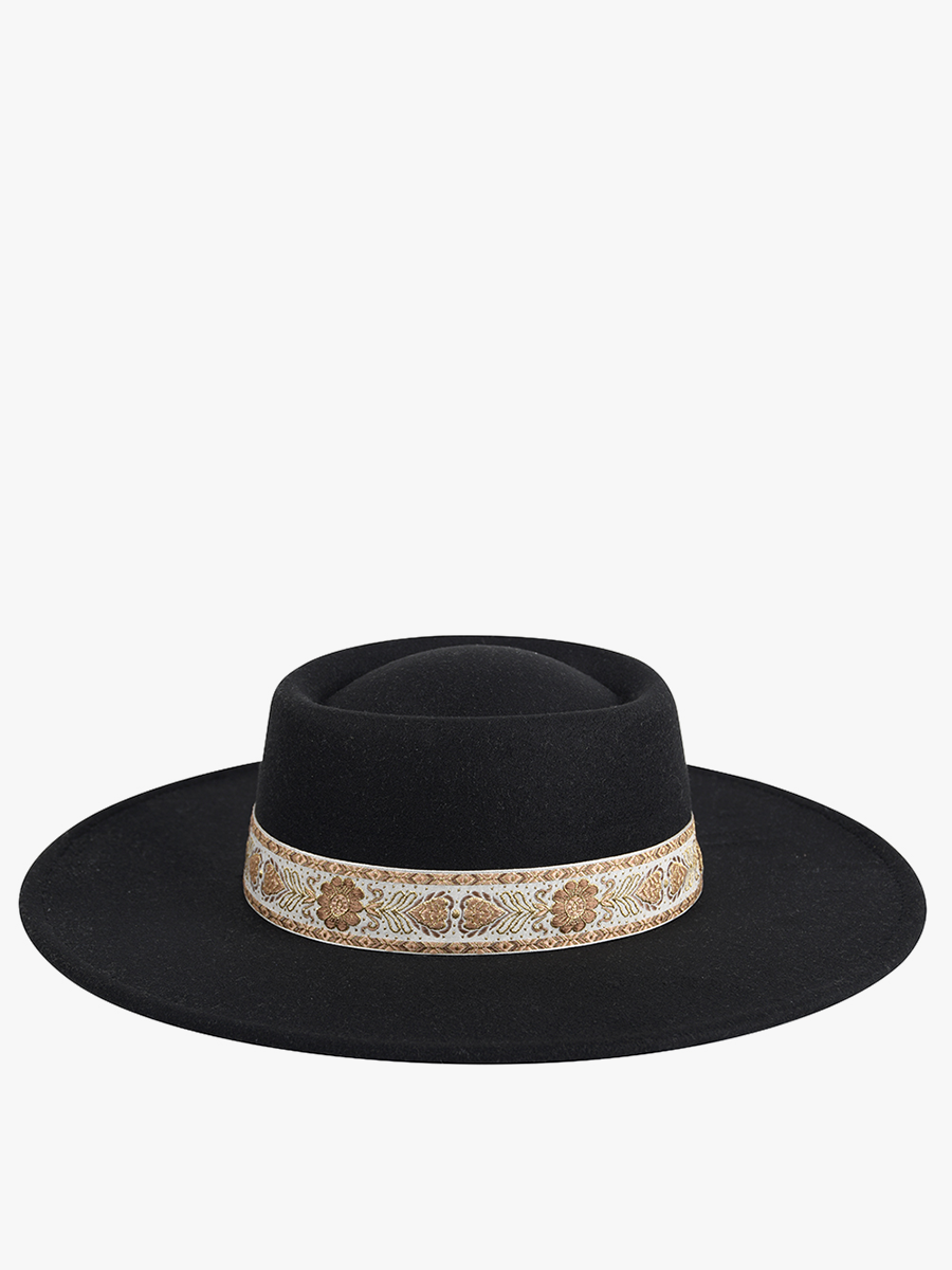 Ripley Fedora Black - Jen & Co. vegan handbag