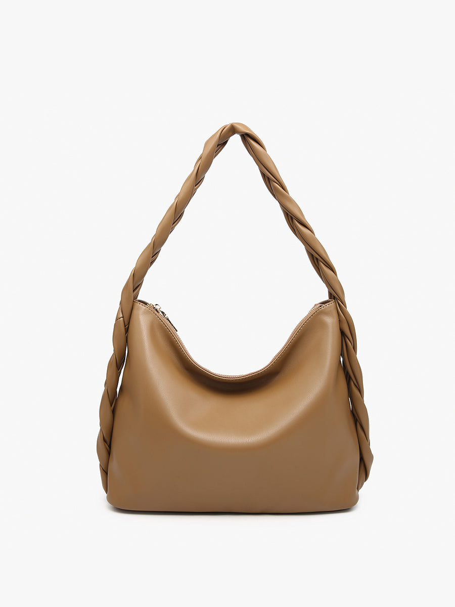 Woven top Vegan Leather Knotted Hobo Bag