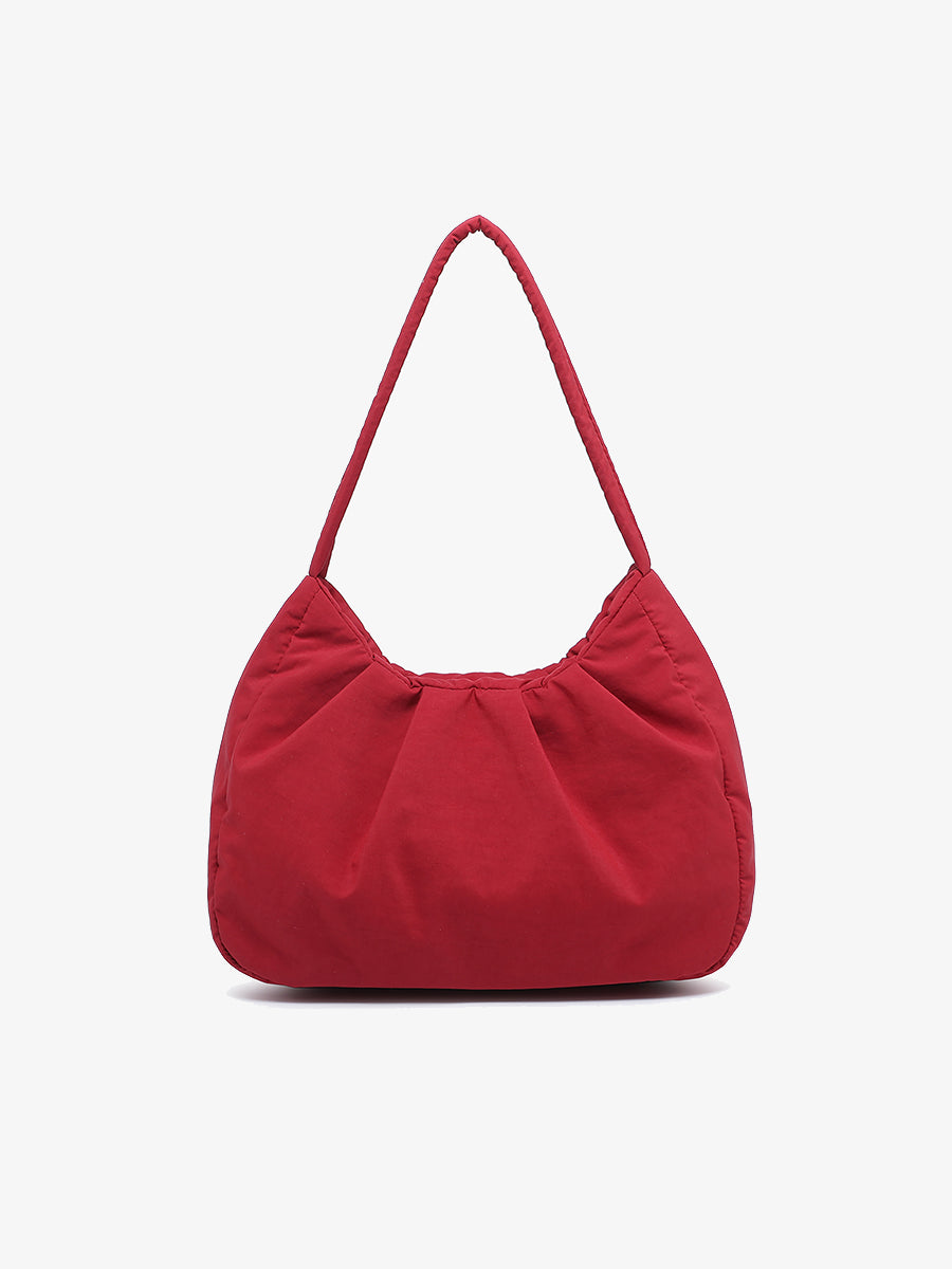 Minnie Nylon Shoulder Bag Wine - Jen & Co. vegan handbag