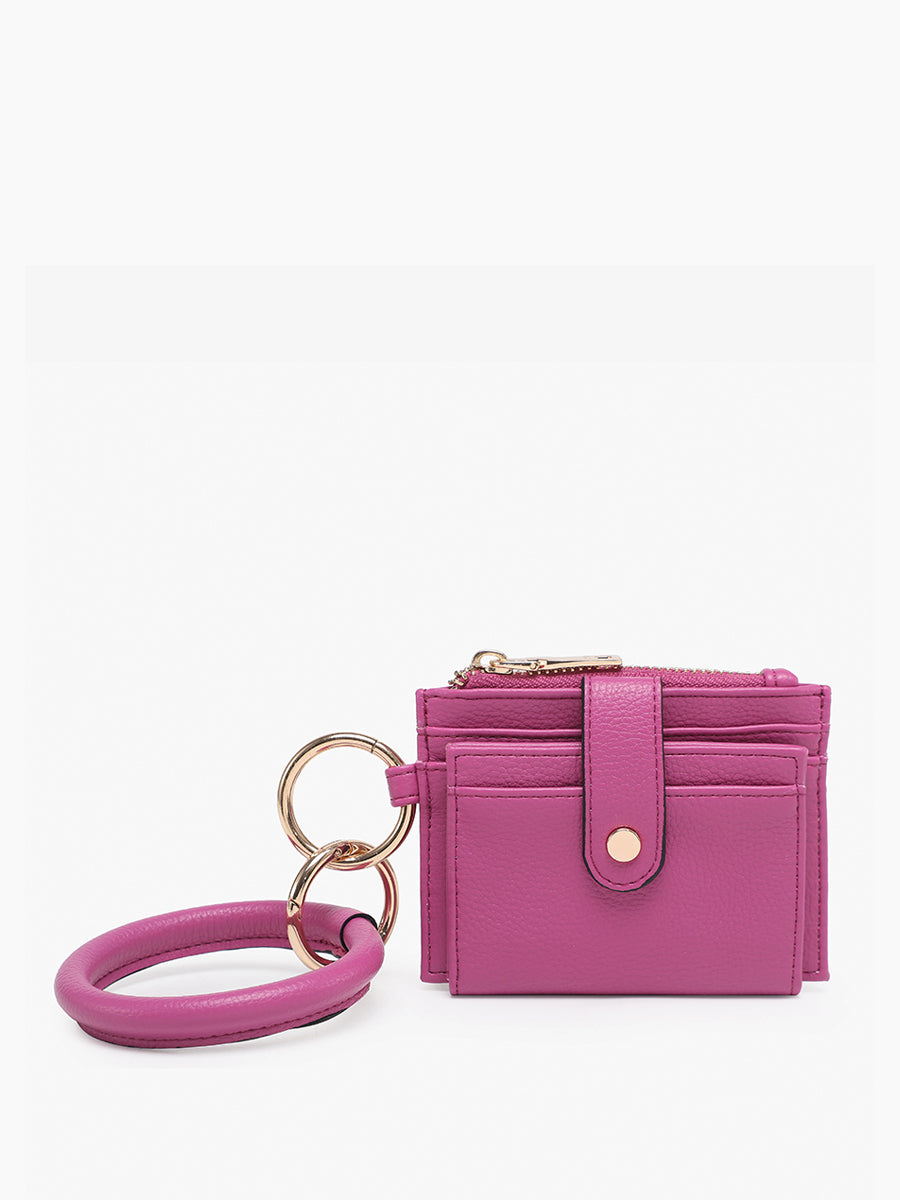 Sammie Vegan Wallet w/ Bangle in Rhubarb Purple - Jen & Co. vegan handbag