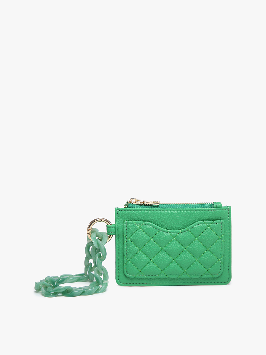 Rhodes Vegan Quilted Bangle in Green - Jen & Co. vegan handbag