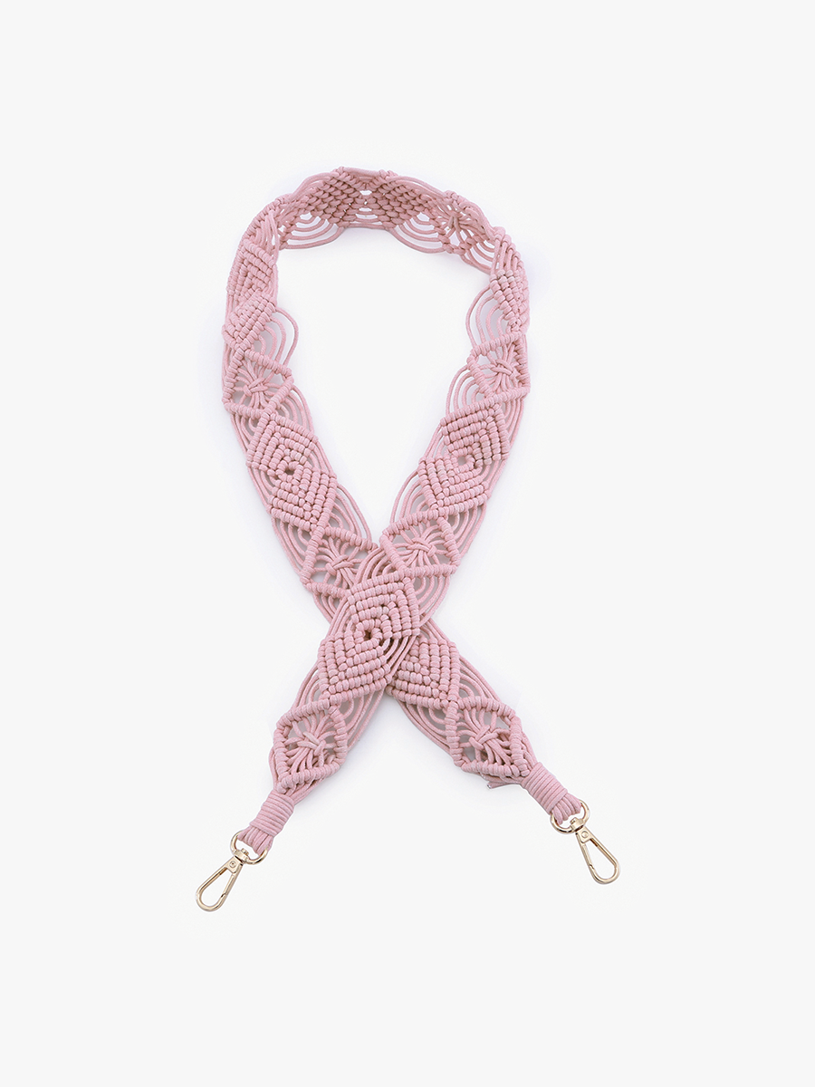 Macrame Strap Mauve - Jen & Co. vegan handbag