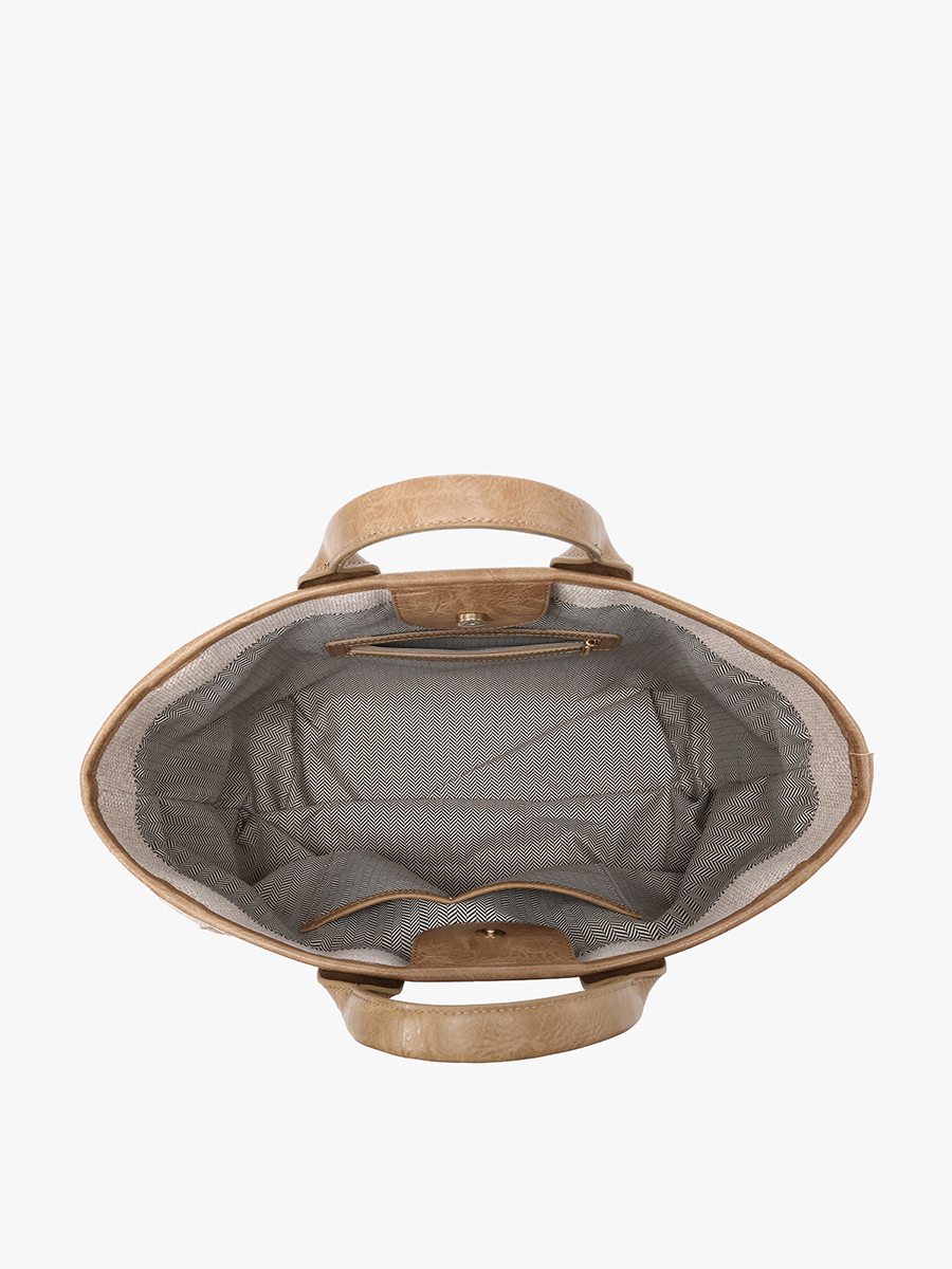 Kristina Vegan Stripe Satchel in - Jen & Co. vegan handbag