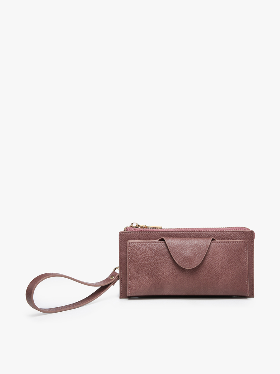 Kyla Vegan RFID Wallet Wine - Jen & Co. vegan handbag