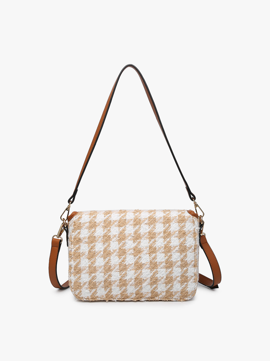 Elodie Vegan Houndstooth Crossbody in - Jen & Co. vegan handbag