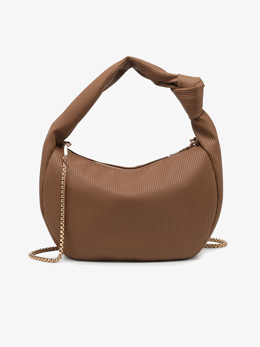 Evelyn Vegan Pleated Shoulder Bag - Jen & Co. vegan handbag