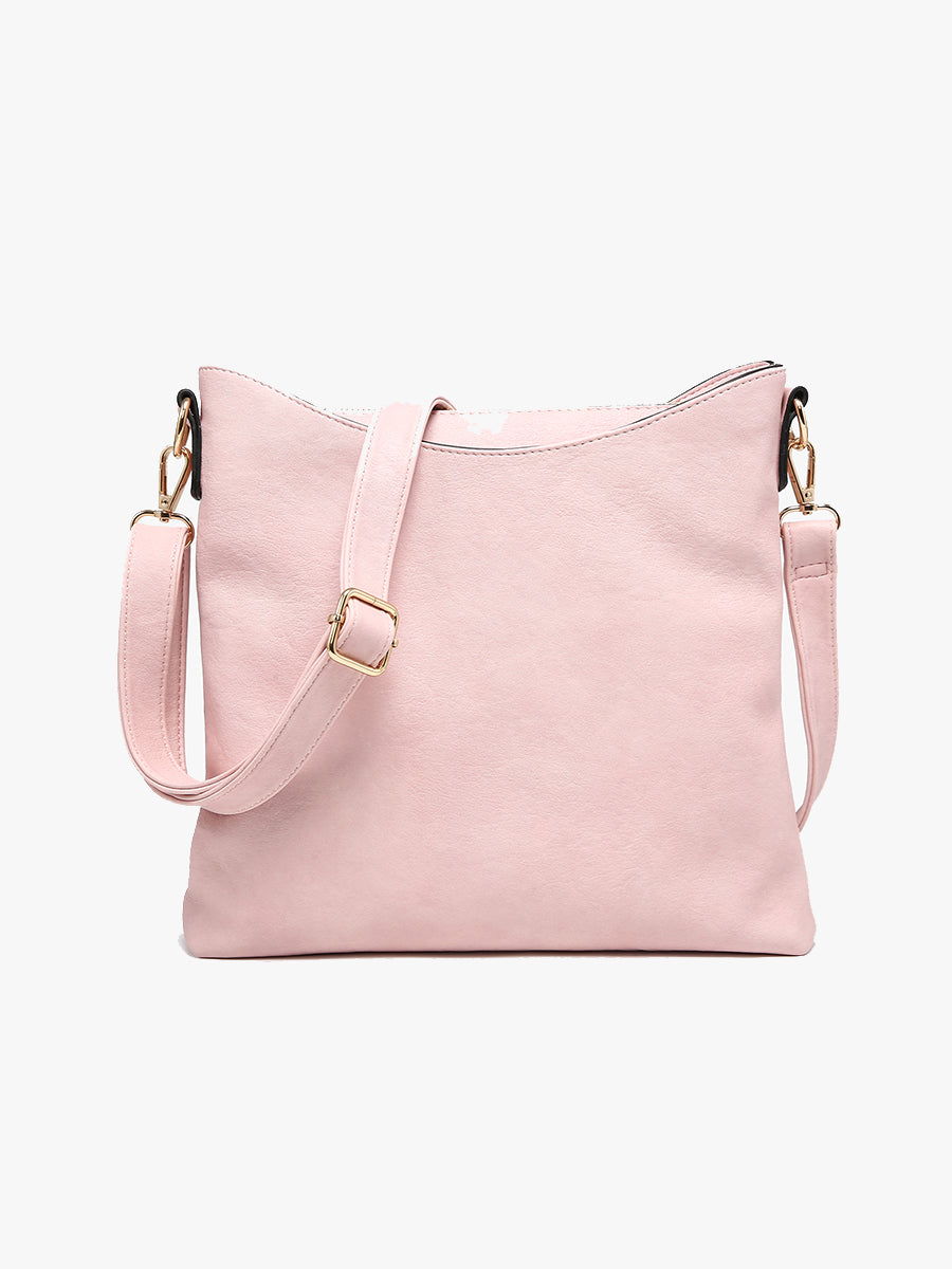 Emma Vegan Crossbody in Pale Pink - Jen & Co. vegan handbag