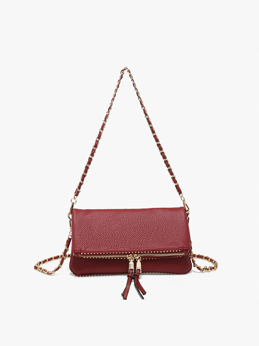 Julie Vegan Studded Crossbody Red - Jen & Co. vegan handbag