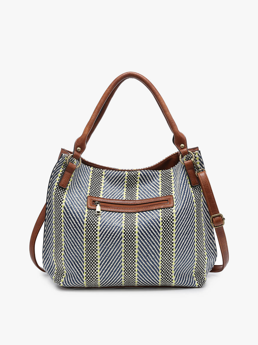 Connar Vegan Striped Tote - Jen & Co. vegan handbag