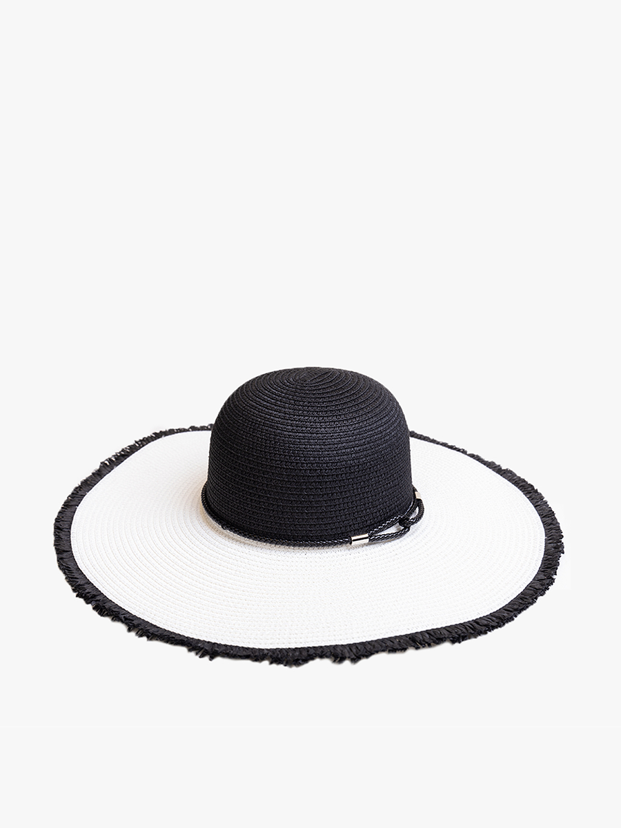 Luce Hat w/ Rope Band Black - Jen & Co. vegan handbag