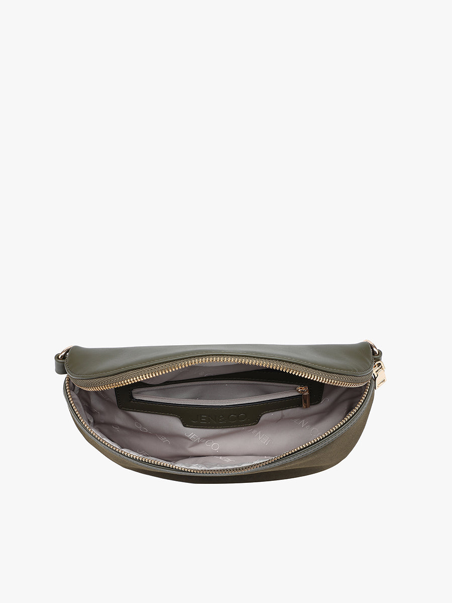 Regina Vegan Suede Sling Bag - Jen & Co. vegan handbag