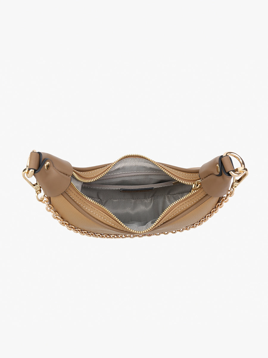 Zora Vegan Half-Moon Shoulder Bag - Jen & Co. vegan handbag
