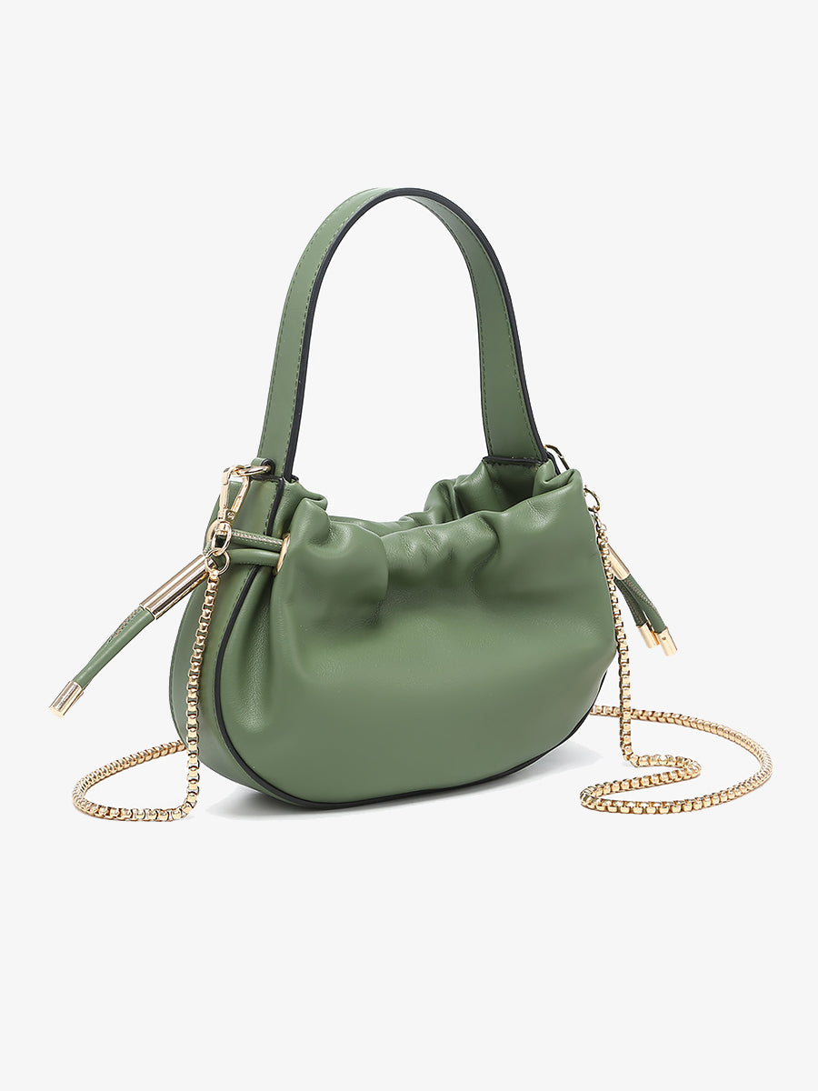 Thalia Vegan Ruched Bucket Bag