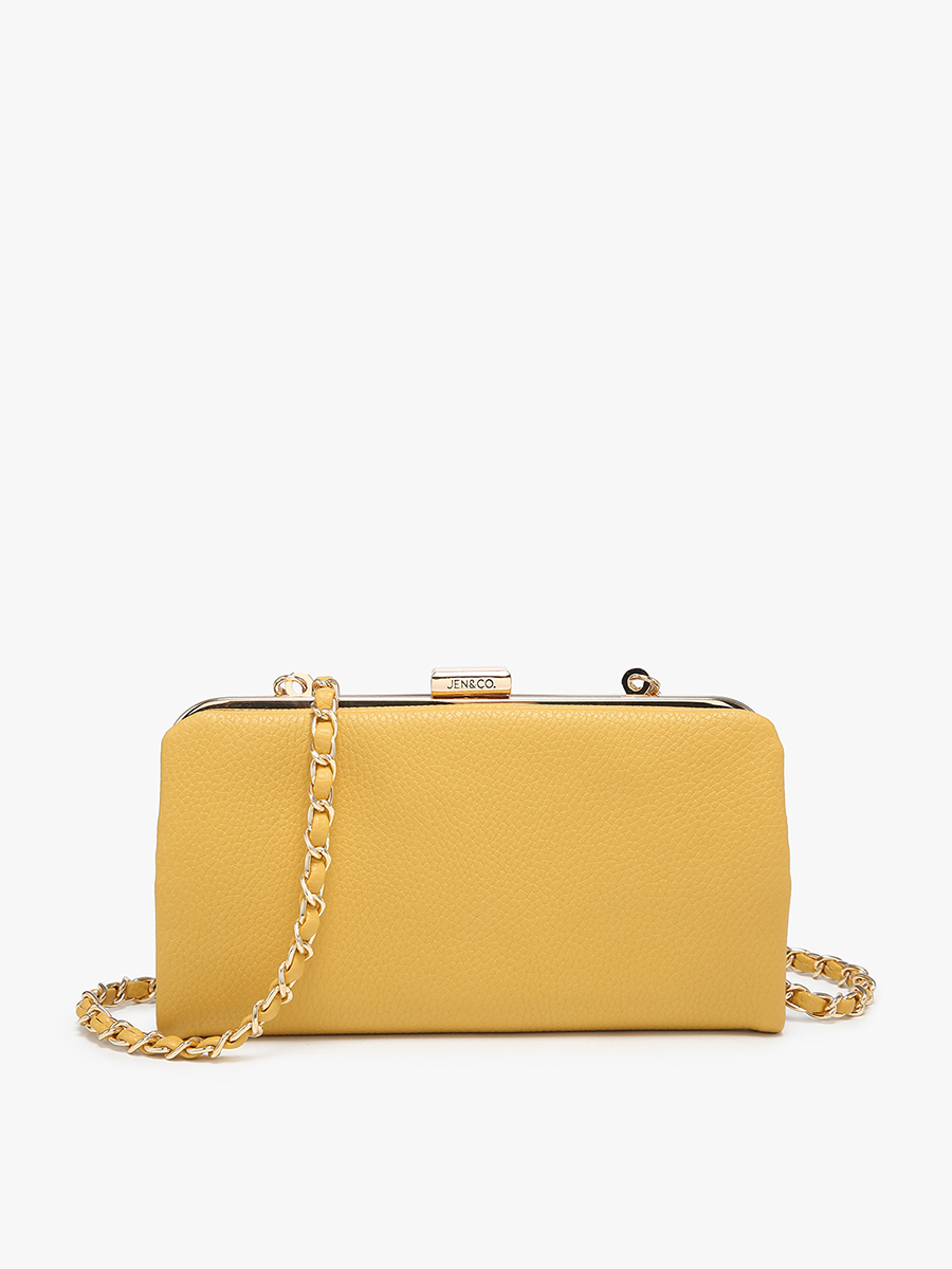 Sue Vegan Wallet Pouch in Mustard - Jen & Co. vegan handbag