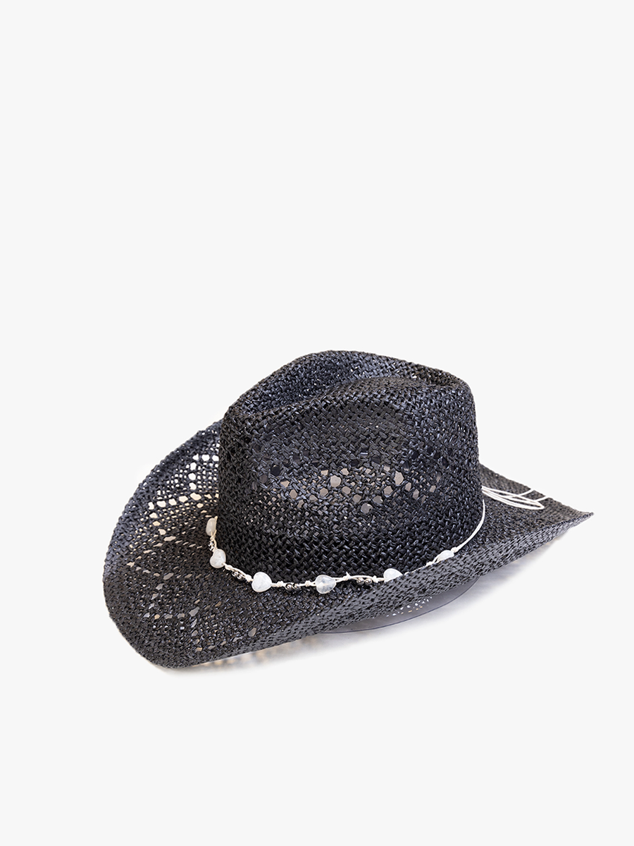Nava Western Hat Black - Jen & Co. vegan handbag